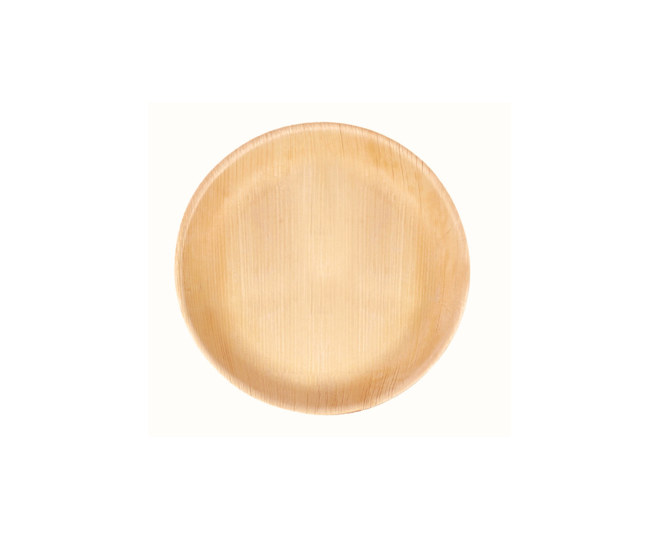 10″ (25 cm) Round Compostable Palm Leaf Plates