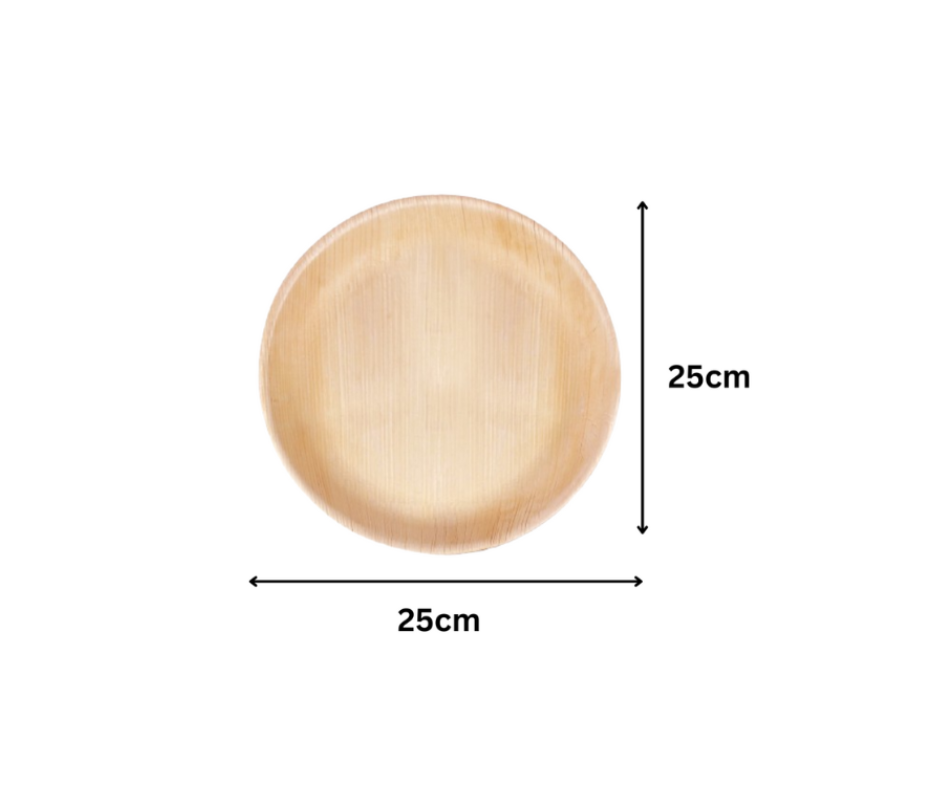10″ (25 cm) Round Compostable Palm Leaf Plates