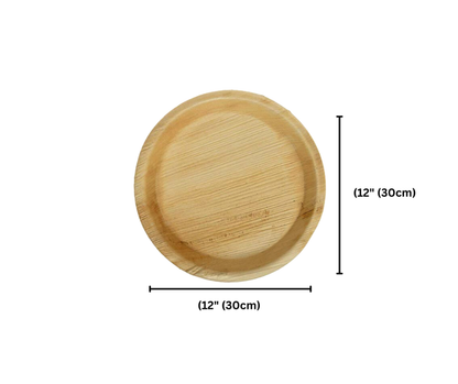 12″ (30 cm) Round Large Palm Leaf Plates – Compostable