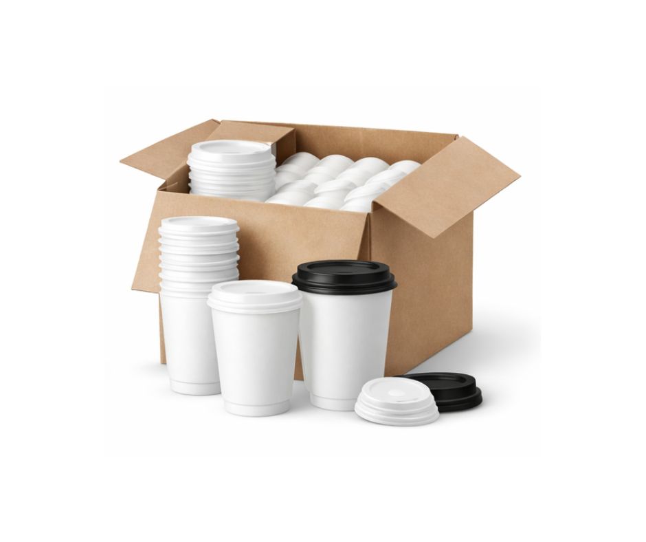 12oz White Double Wall Coffee Cups