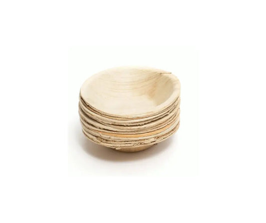 4″ Round Palm Leaf Bowls