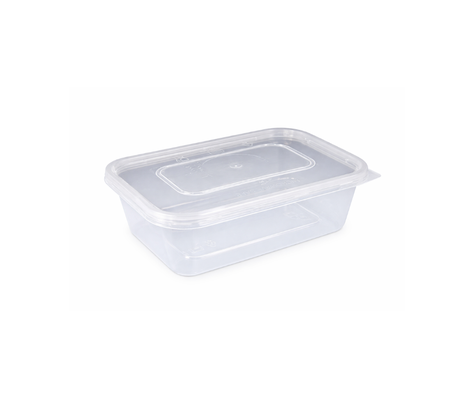 500 ML Clear Microwavable food container with lid (250 PCS)