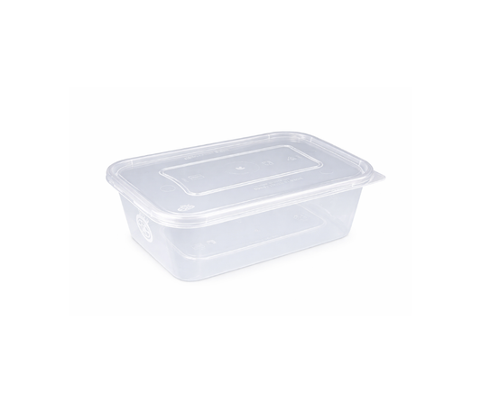 650 ML Clear Microwavable food container with lid  (250 PCS)