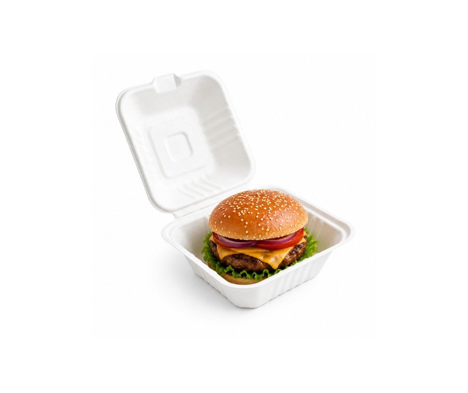 6 x6 Bagasse Burger Box YePack