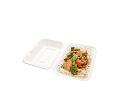 9x6 Inch Bagasse Compostable Lunch Box