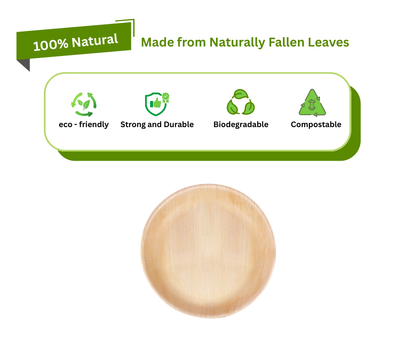 10″ (25 cm) Round Compostable Palm Leaf Plates