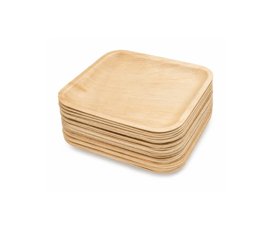 10″ (25 cm) Compostable Palm Leaf Square Plates