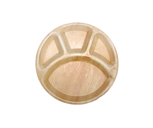 12″ (30 cm) 4 Compartment Palm Leaf Plates – Compostable
