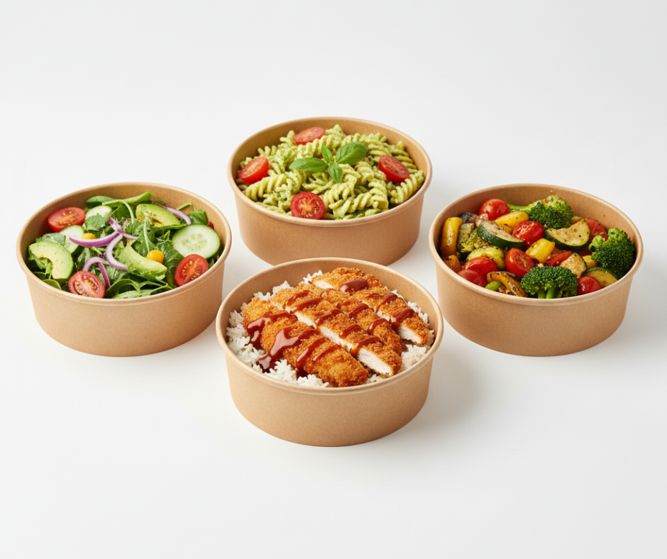 1000ml (32oz) Round Kraft Paper Bowls