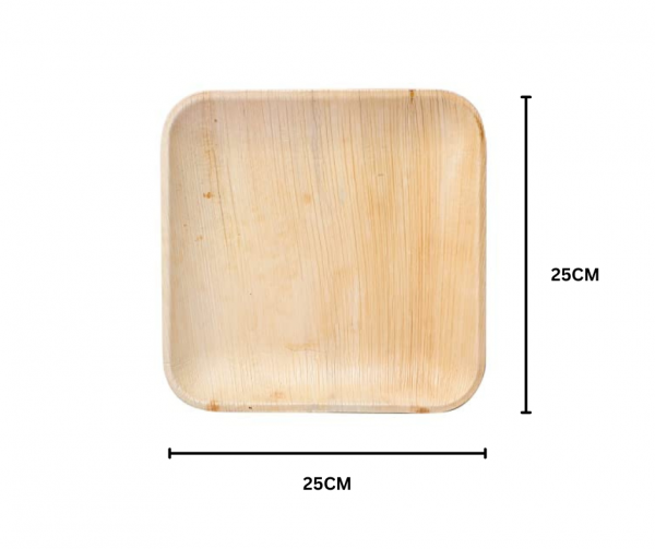 10″ (25 cm) Compostable Palm Leaf Square Plates