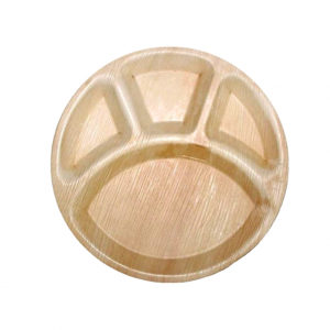 12″ (30 cm) 4 Compartment Palm Leaf Plates – Compostable