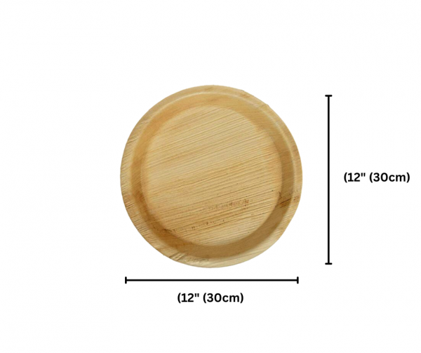 12″ (30 cm) Round Large Palm Leaf Plates – Compostable