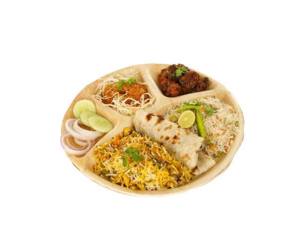 12″ (30 cm) 4 Compartment Palm Leaf Plates – Compostable