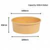500ml round Kraft paper bowl, disposable and eco-friendly, takeaway food container