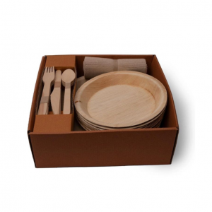 Party Pack (56 pieces) 8 each 10" Round Plates, 8" Plates, Napkins and Cutlery