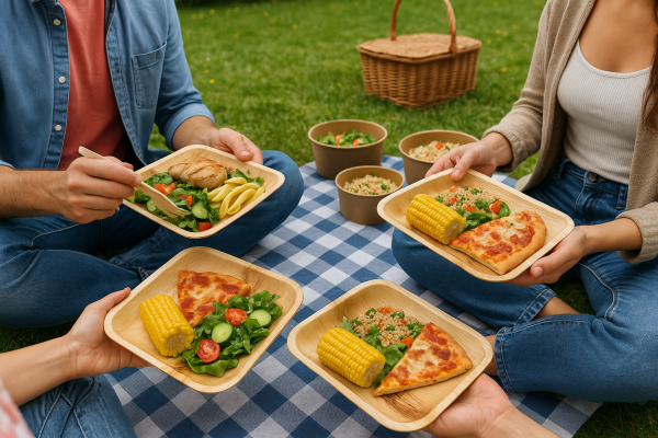 8" (20 cm) Square Palm Leaf Plates | Eco Disposable Plates U