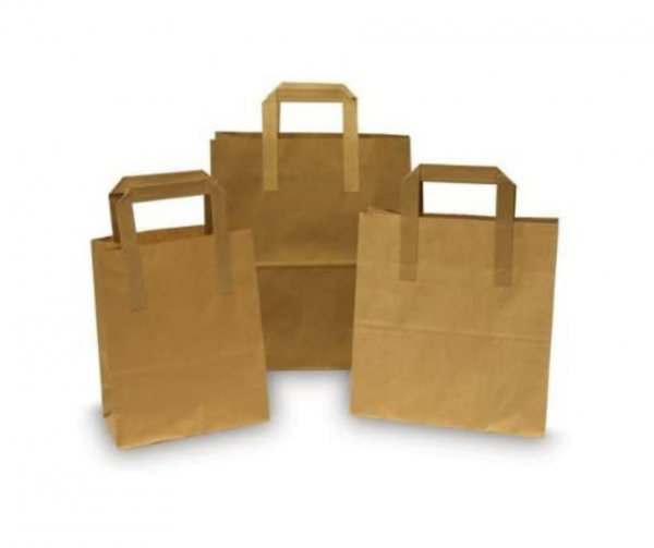 S.O.S Kraft Medium Bags with Flat Handles