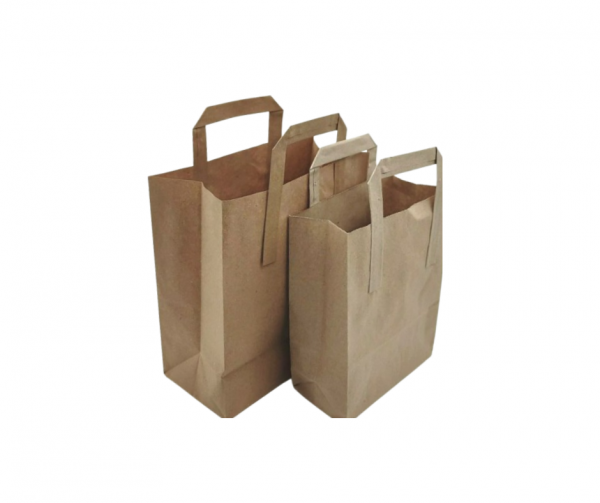S.O.S Kraft Medium Bags with Flat Handles