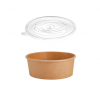 Kraft Food Bowl Clear PP Lid Fits - 500/750/1000ml