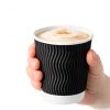 12oz Black Ripple Coffee Cups – Insulated Disposable Paper Cups