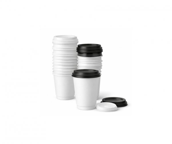 8oz White Double Wall Coffee Cups – Insulated Paper Cups for Hot Drinks