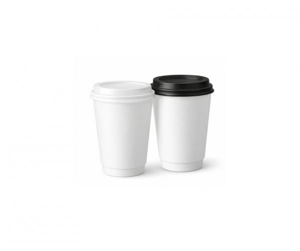 8oz White Double Wall Coffee Cups – Insulated Paper Cups for Hot Drinks